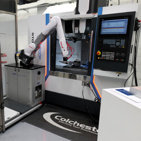 Storm VL-550 VMC and ZeroCob Machine Tending Robot System