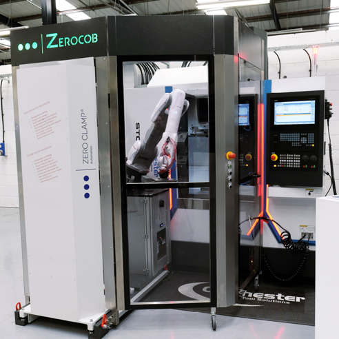 Storm VL-550 VMC and ZeroCob Machine Tending Robot System